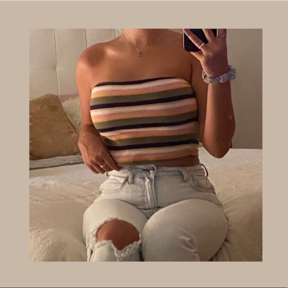 SOLD          striped hollister tube top !